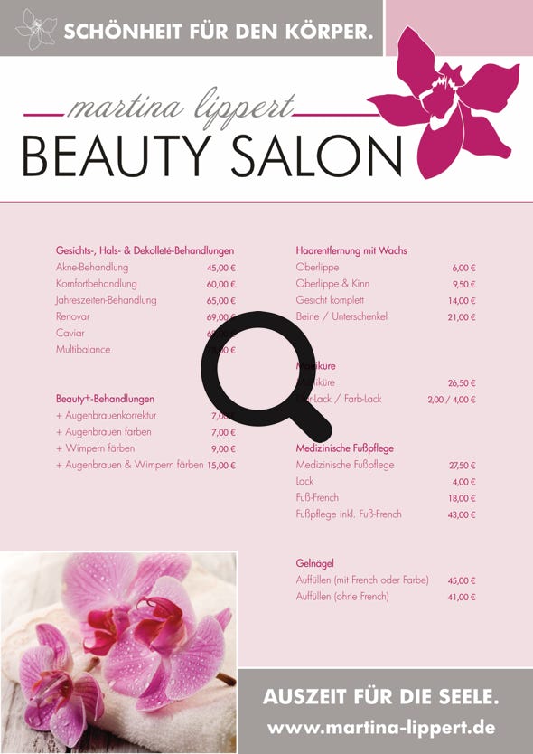 Martina Lippert - Beauty-Leistungen im Überblück